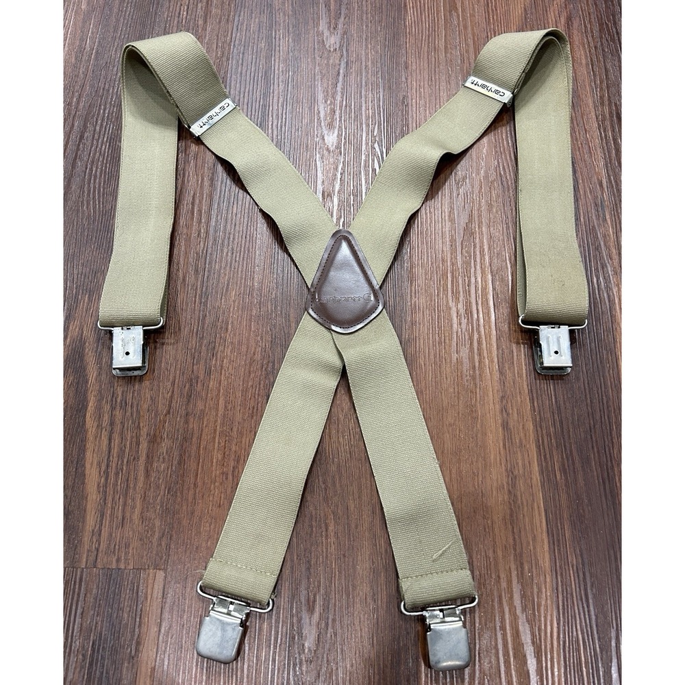 Carhartt Mens Utility Suspender Khaki One Size Fits All Heavy Duty